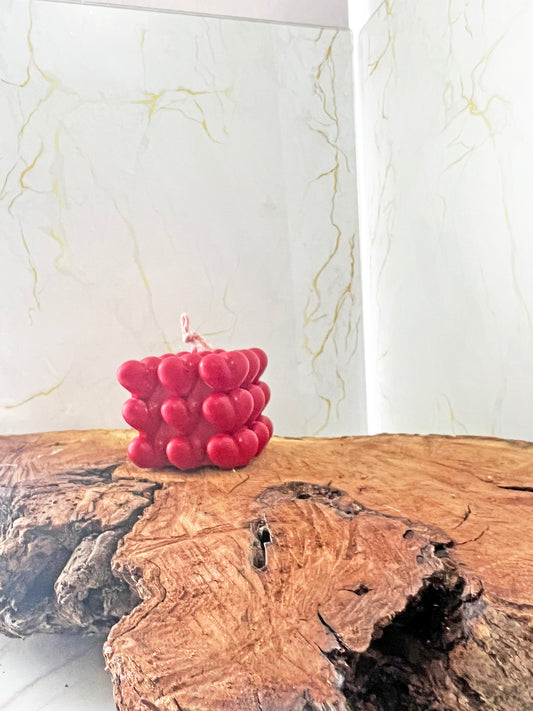 Διακοσμητικό Φυτικό Αρωματικό Κερί Κύβος Καρδιές