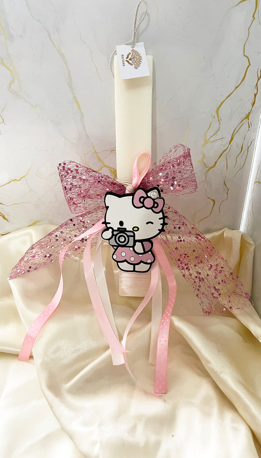 Hello Kitty Πασχαλινή Λαμπάδα 2026 για Κορίτσι – Χειροποίητη Αρωματική Φυτική