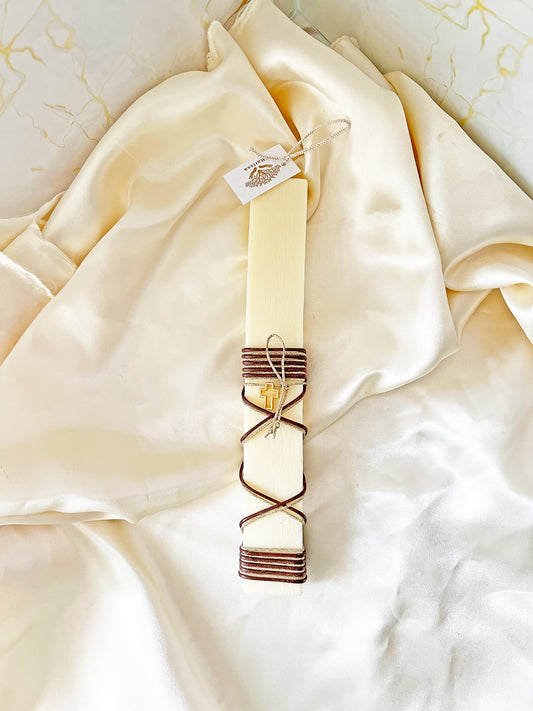 Ανδρική Πασχαλινή Λαμπάδα 2026 – Σταυρός & Δερμάτινο Κορδόνι | HarissaLuxury