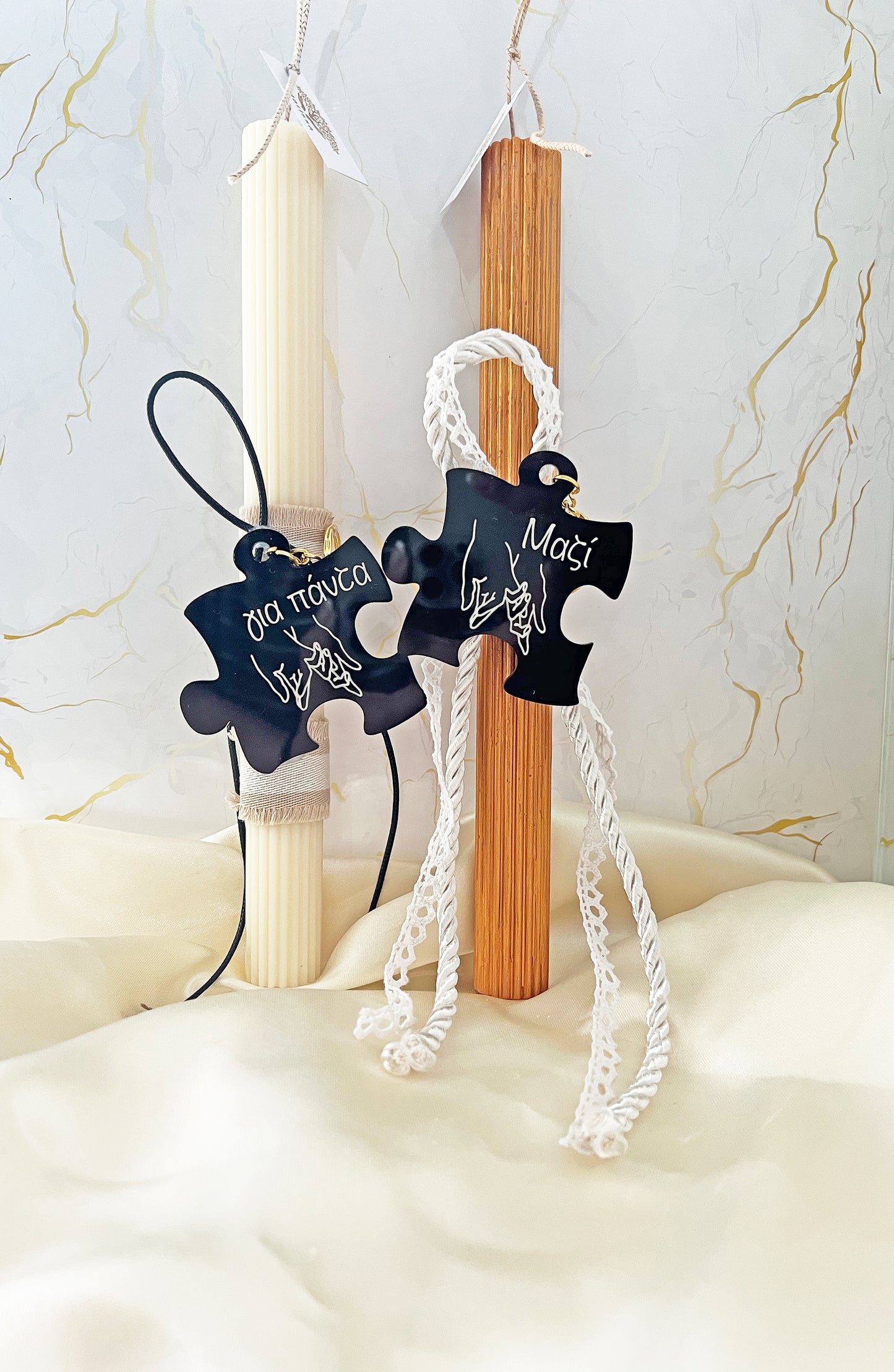 Matchy Matchy – Σετ Χειροποίητων Αρωματικών Φυτικών Λαμπάδων 2026 για Ζευγάρι | HarissaLuxury