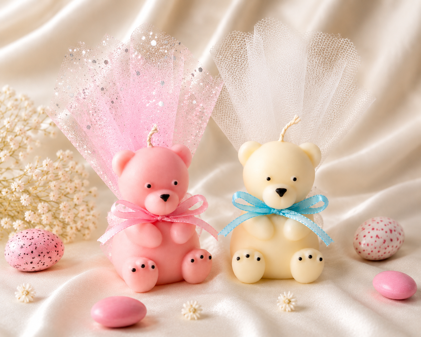 Μπομπονιέρα "Little Teddy" – Χειροποίητο Αρωματικό Φυτικό Κερί Αρκουδάκι