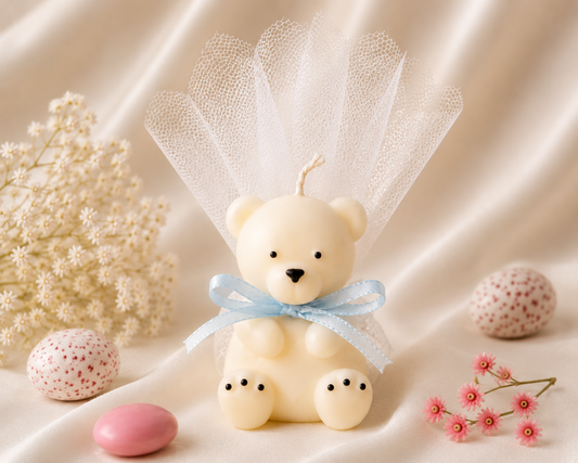 Μπομπονιέρα "Little Teddy" – Χειροποίητο Αρωματικό Φυτικό Κερί Αρκουδάκι