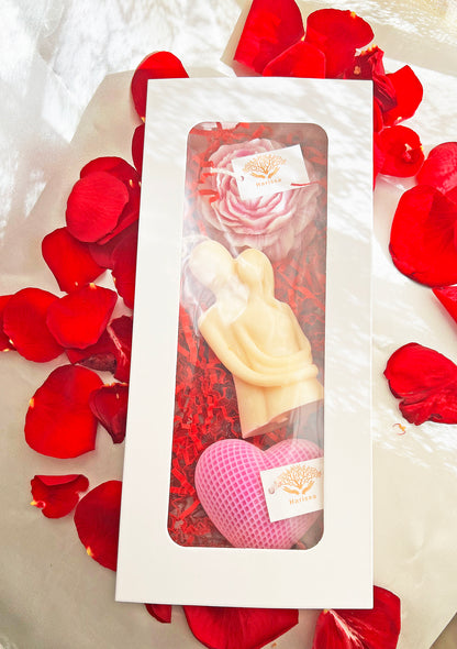 Valentine Gift Box – Παιώνια & Καρδιά | Χειροποίητο Φυτικό Αρωματικό Κερί