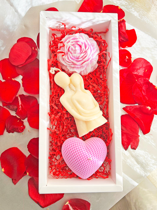 Valentine Gift Box – Παιώνια & Καρδιά | Χειροποίητο Φυτικό Αρωματικό Κερί