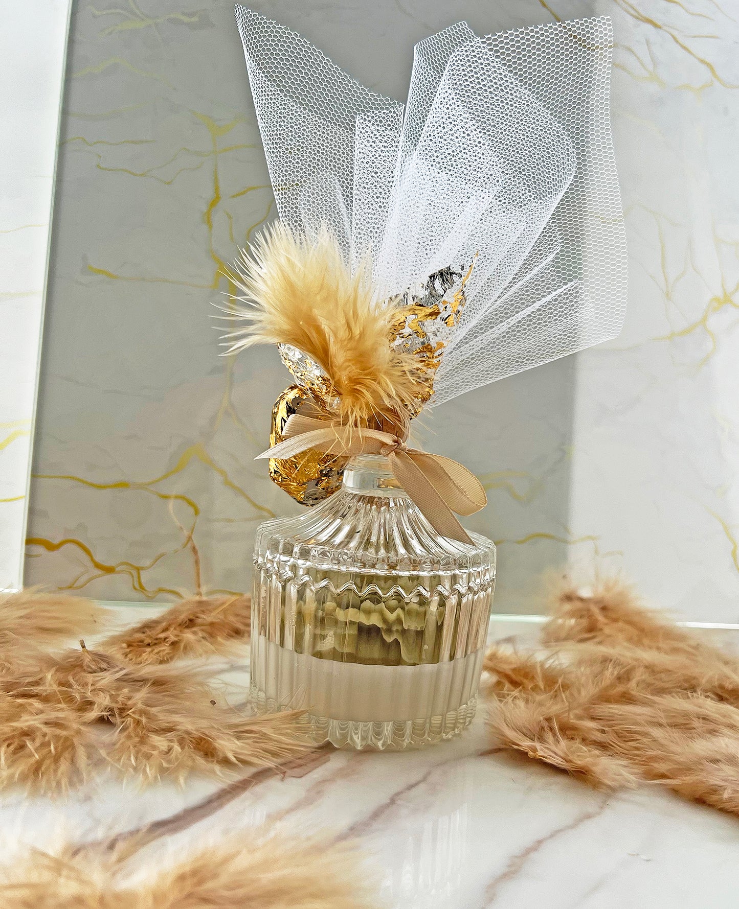 Μπομπονιέρα Luxury – Φοντανιέρα με Παιώνια