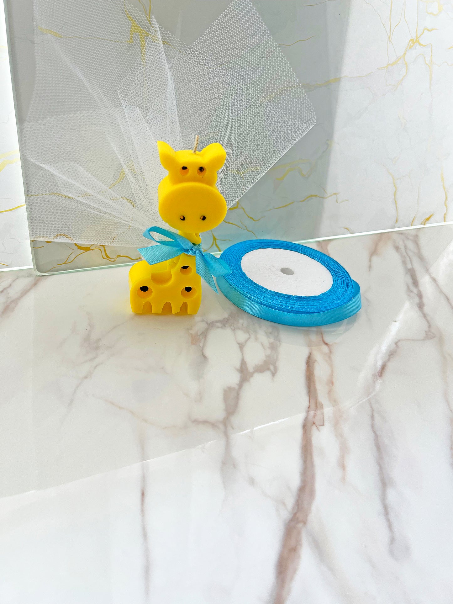 Παιδική Μπομπονιέρα “Καμηλοπάρδαλη” – Χειροποίητο Φυτικό Αρωματικό Κερί για Βάπτιση