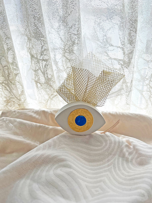 Πολυτελής Μπομπονιέρα “Μάτι” – Χειροποίητο Φυλαχτό για Γάμο & Βάπτιση