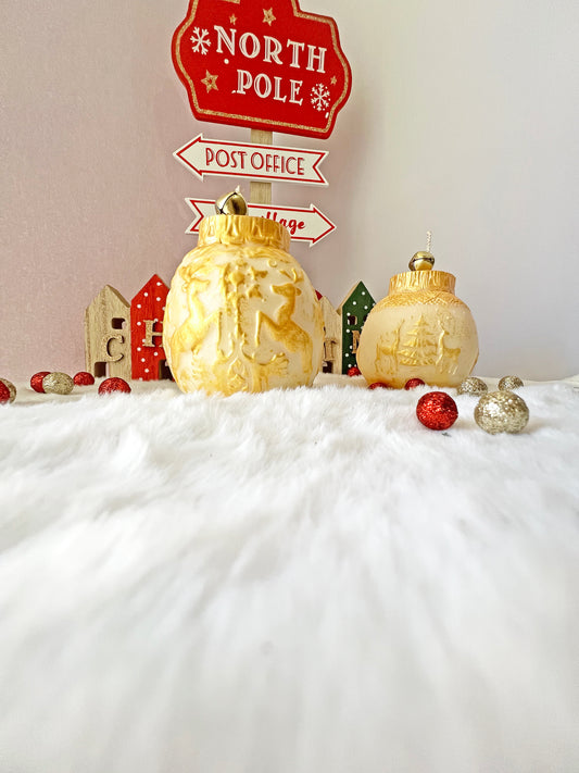 Luxury Χριστουγεννιάτικες Μπάλες – Φυτικά Αρωματικά Κεριά