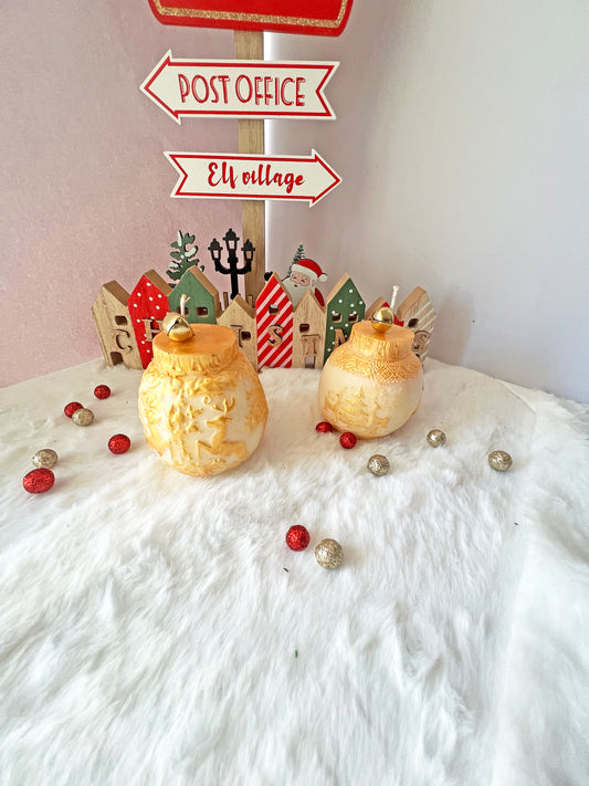 Luxury Χριστουγεννιάτικες Μπάλες – Φυτικά Αρωματικά Κεριά