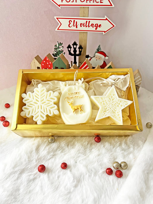 Πολυτελές Γιορτινό Gift III Box Αρωματικά Φυτικα Κεριά