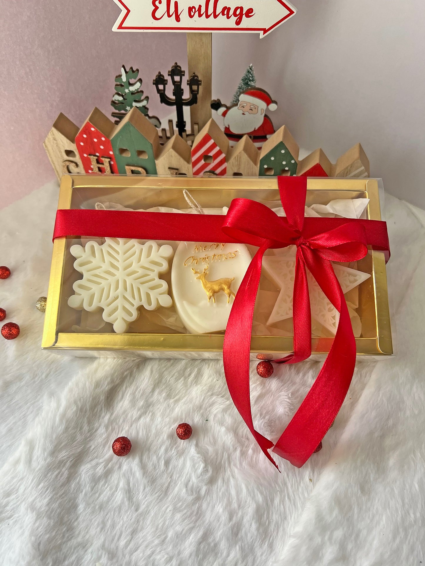 Πολυτελές Γιορτινό Gift III Box Αρωματικά Φυτικα Κεριά