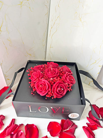 Forever Love Heart – Φυτικό Αρωματικό Μπουκέτο Καρδιά με 8 Τριαντάφυλλα
