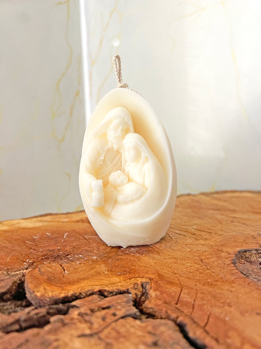 Holy Family Candle "Sacred Embrace" – Χειροποίητο Αρωματικό Φυτικό Κερί Αγία Οικογένεια