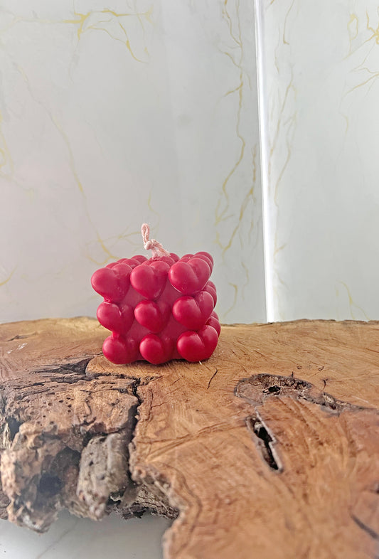 Διακοσμητικό Φυτικό Αρωματικό Κερί Κύβος Καρδιές