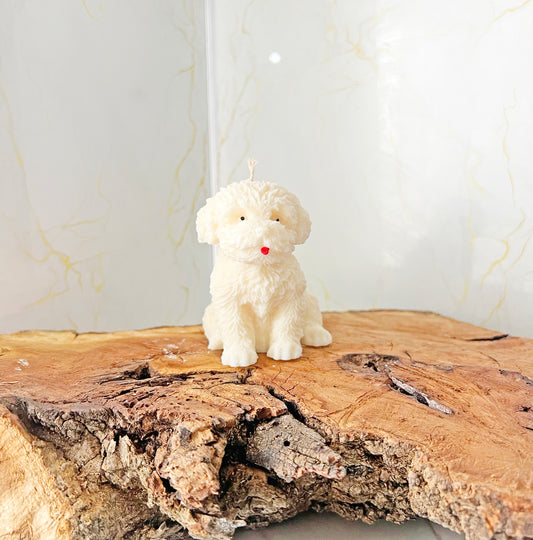 Luxury Candle "Fluffy Puppy" – Χειροποίητο Αρωματικό Φυτικό Κερί Σκυλάκι