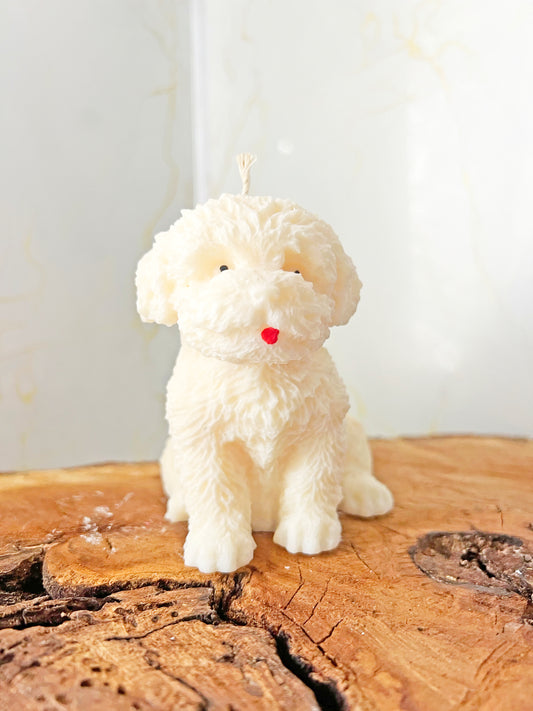 Luxury Candle "Fluffy Puppy" – Χειροποίητο Αρωματικό Φυτικό Κερί Σκυλάκι