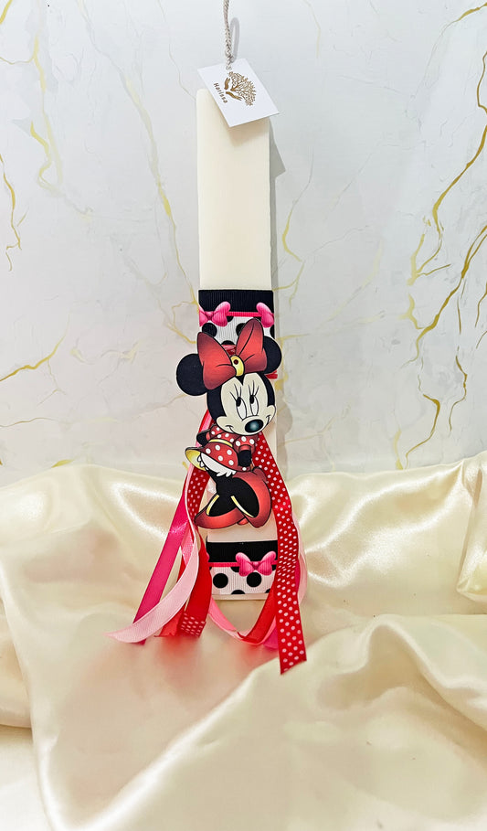 Πασχαλινή Λαμπάδα Minnie για Κορίτσι | Χειροποίητη Αρωματική Φυτική