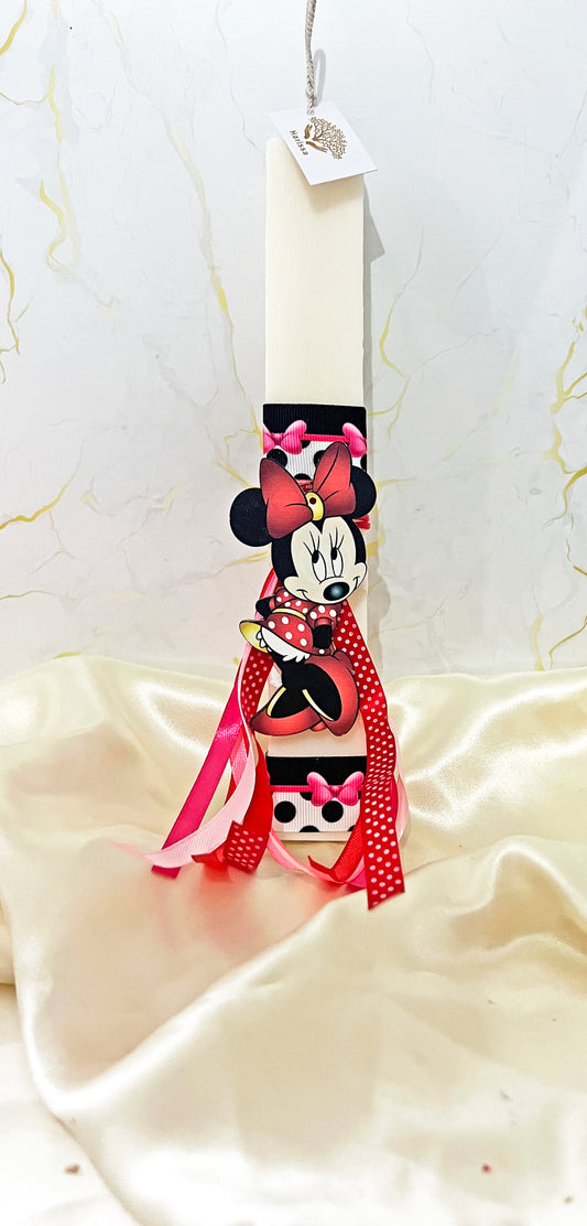 Πασχαλινή Λαμπάδα Minnie για Κορίτσι | Χειροποίητη Αρωματική Φυτική