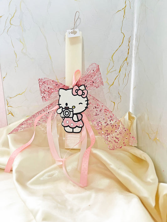 Hello Kitty Πασχαλινή Λαμπάδα 2026 για Κορίτσι – Χειροποίητη Αρωματική Φυτική