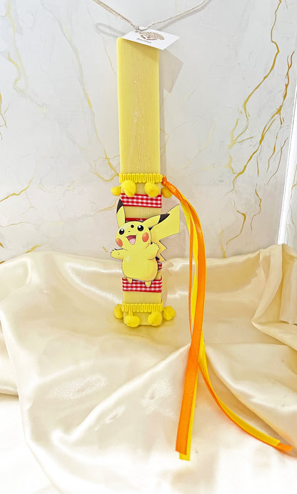 Pikachu Πασχαλινή Λαμπάδα 2026 για Αγόρι – Χειροποίητη Αρωματική Φυτική
