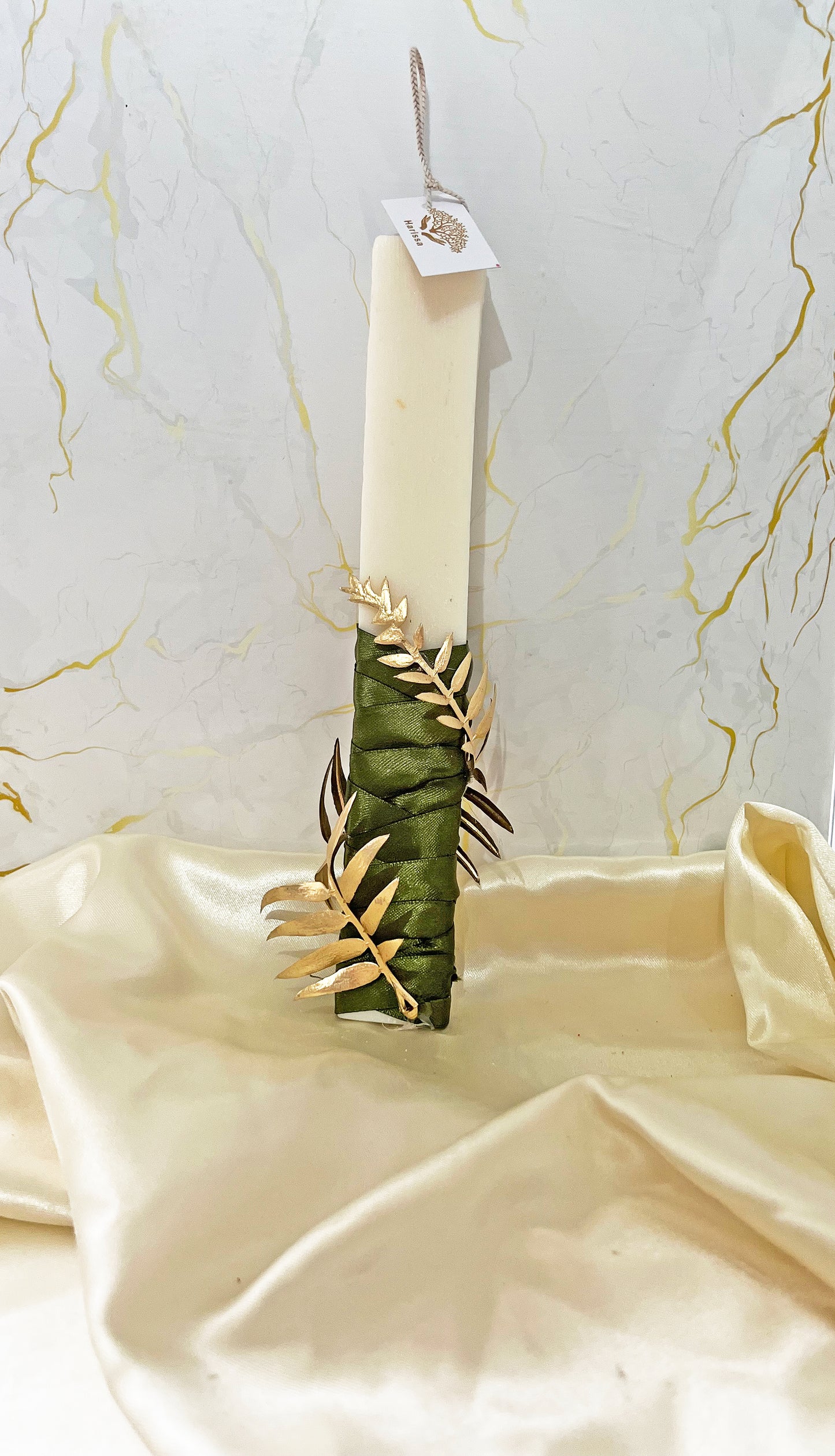 Minimal Olive Πασχαλινή Λαμπάδα 2026 – Χειροποίητη Αρωματική Φυτική