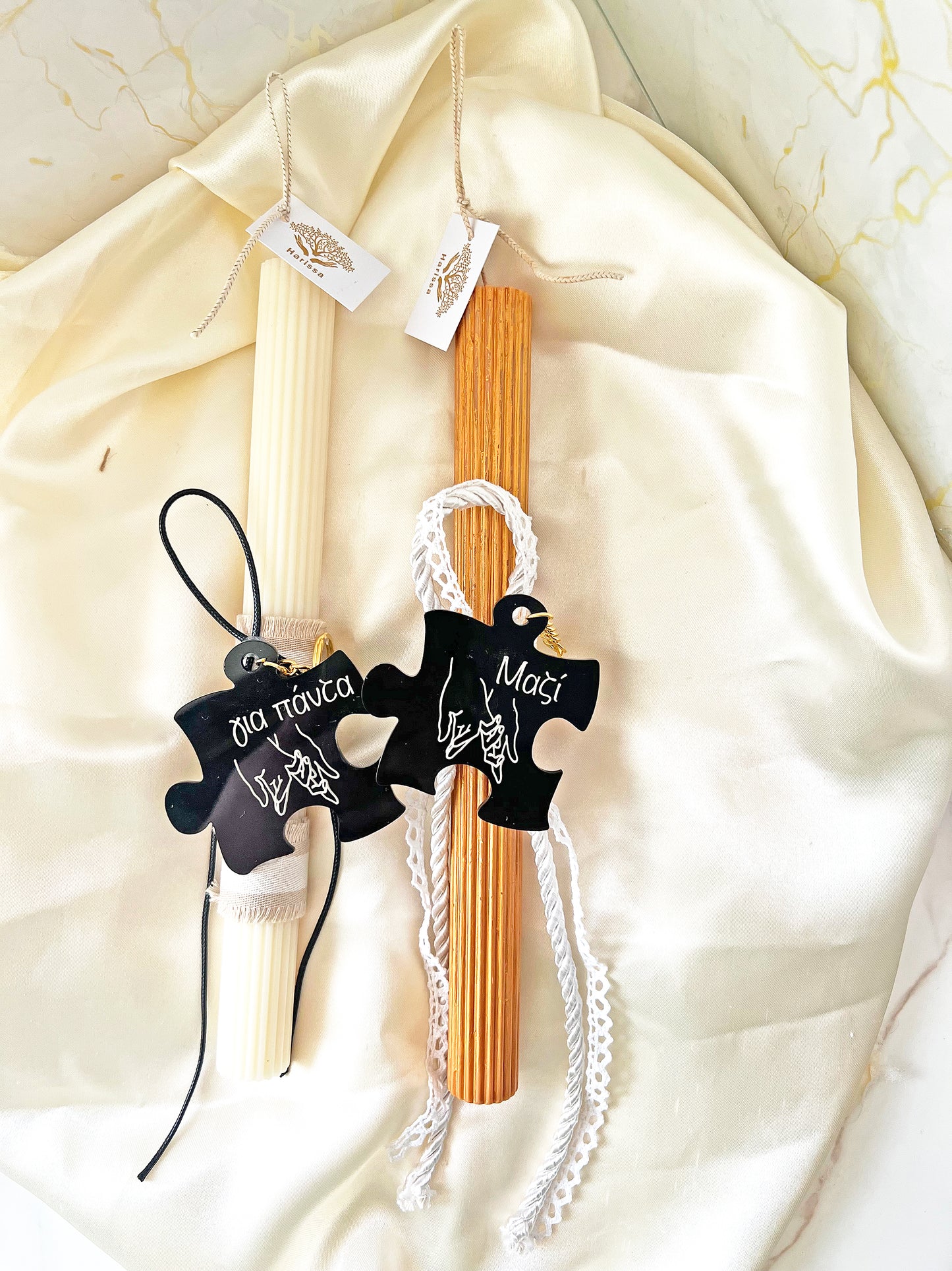 Matchy Matchy – Σετ Χειροποίητων Αρωματικών Φυτικών Λαμπάδων 2026 για Ζευγάρι | HarissaLuxury