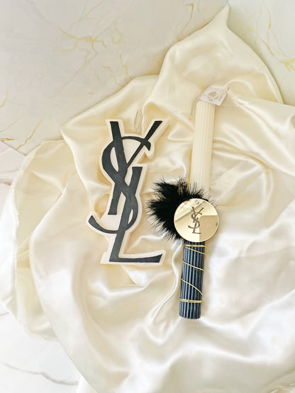 Σετ Χειροποίητης Αρωματικής Φυτικής Λαμπάδας & Διακοσμητικού Κεριού 2026 – Dualité Noir | HarissaLuxury