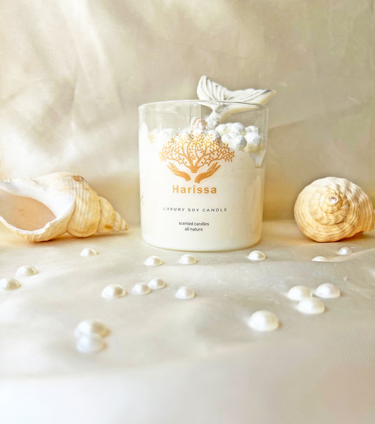 Ocean Pearl | Luxury Soy Candle with Handmade Pearls