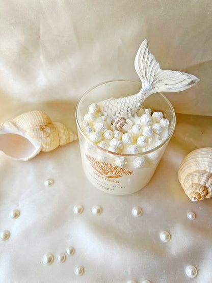 Ocean Pearl | Luxury Soy Candle with Handmade Pearls