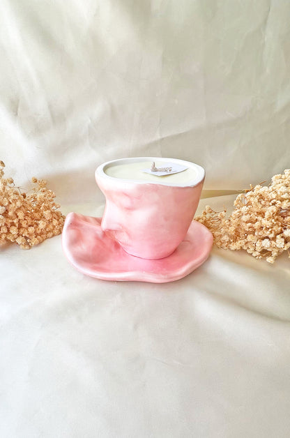 Luxury Candle "Two Souls" – Χειροποίητο Κερί σε Πορσελάνινη Σύνθεση Ζευγαριού