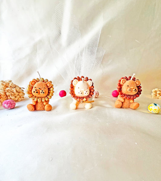 Μπομπονιέρα "Little Lion" – Χειροποίητο Αρωματικό Φυτικό Κερί Λιονταράκι